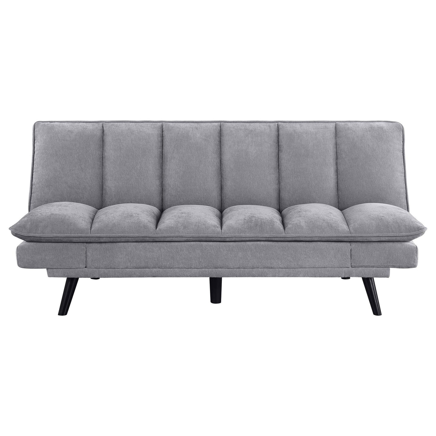 Canapé-lit convertible Loyla, tissu capitonné gris ardoise, noir, 198 cm