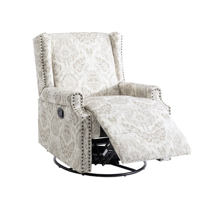 Fauteuil inclinable pivotant à motif floral de 29 po de largeur