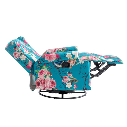 Fauteuil inclinable pivotant à motif floral de 29 po de largeur