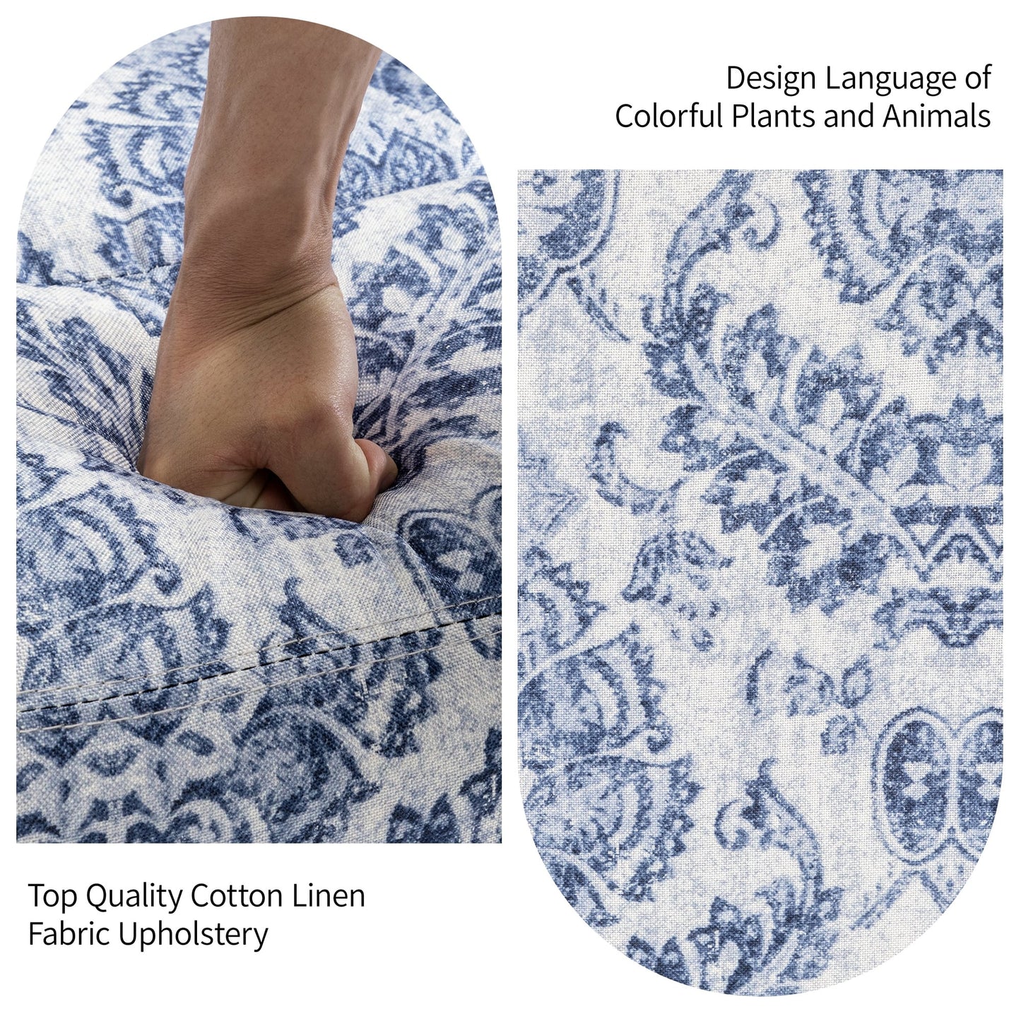 Fauteuil inclinable pivotant à motif floral de 29 po de largeur