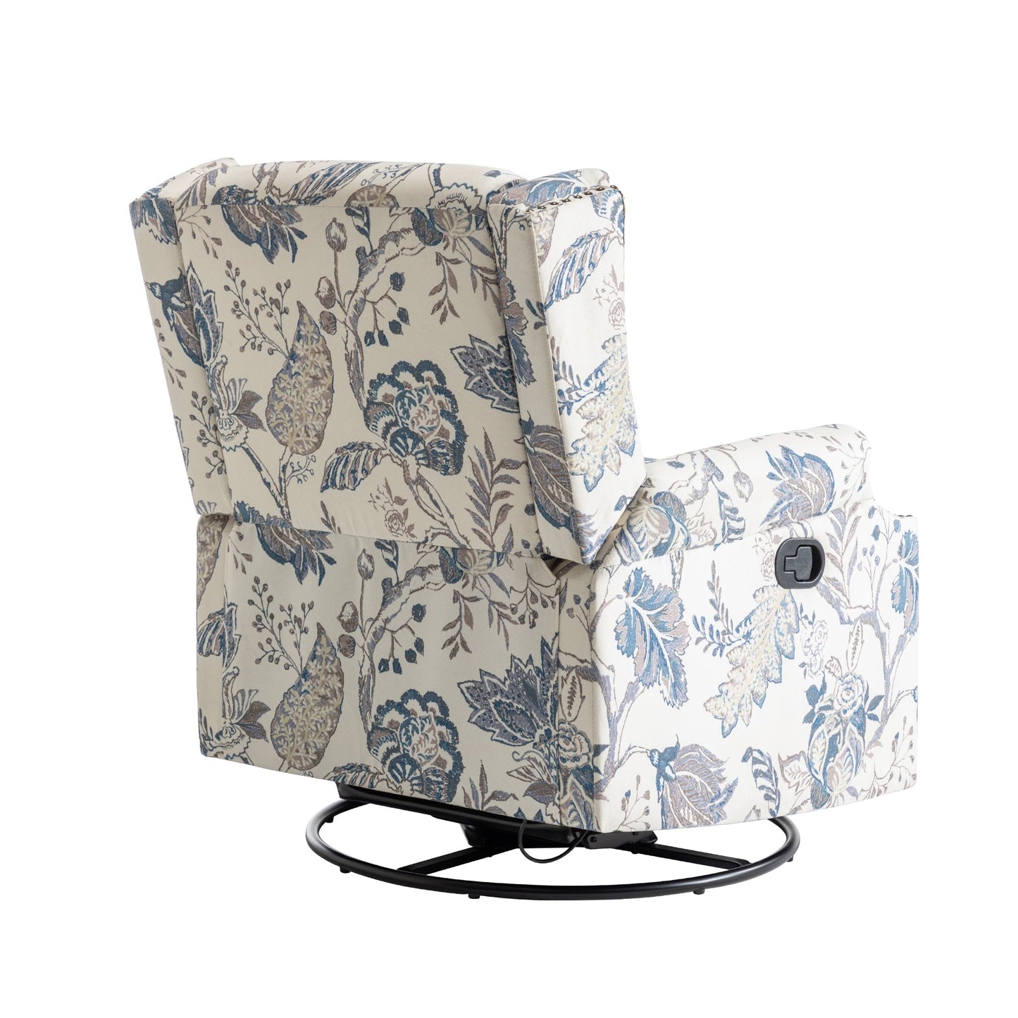 Fauteuil inclinable pivotant à motif floral de 29 po de largeur