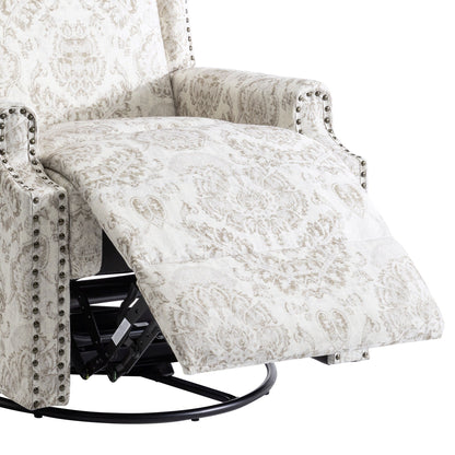 Fauteuil inclinable pivotant à motif floral de 29 po de largeur