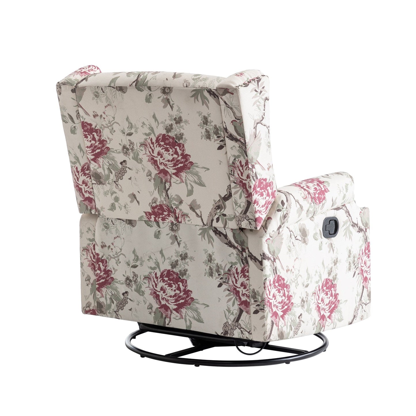 Fauteuil inclinable pivotant à motif floral de 29 po de largeur