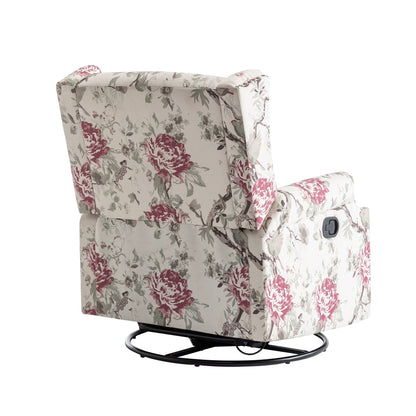 Fauteuil inclinable pivotant à motif floral de 29 po de largeur