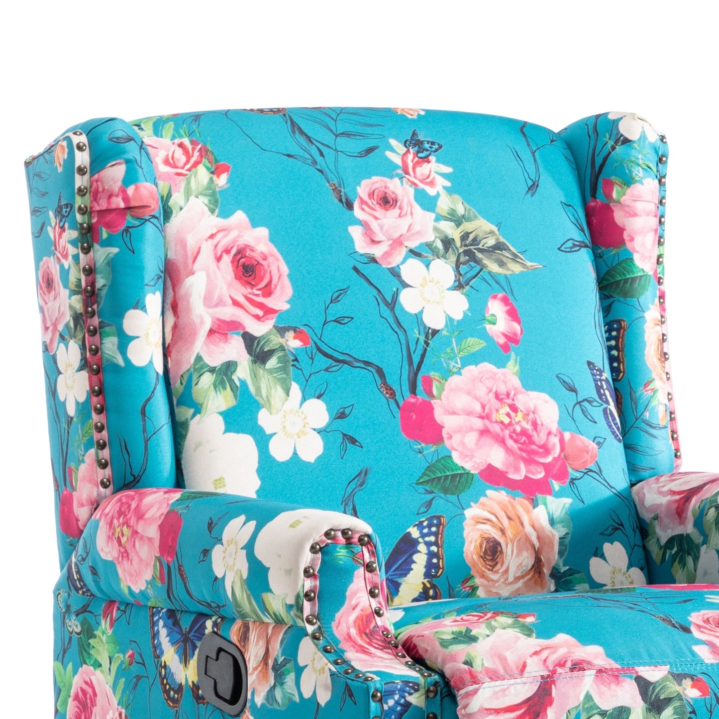 Fauteuil inclinable pivotant à motif floral de 29 po de largeur
