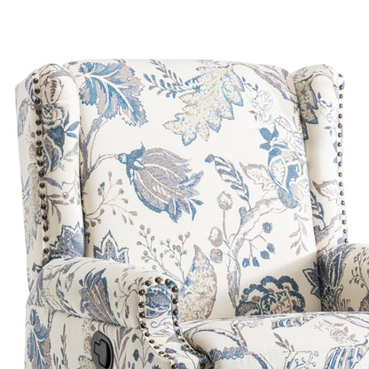 Fauteuil inclinable pivotant à motif floral de 29 po de largeur