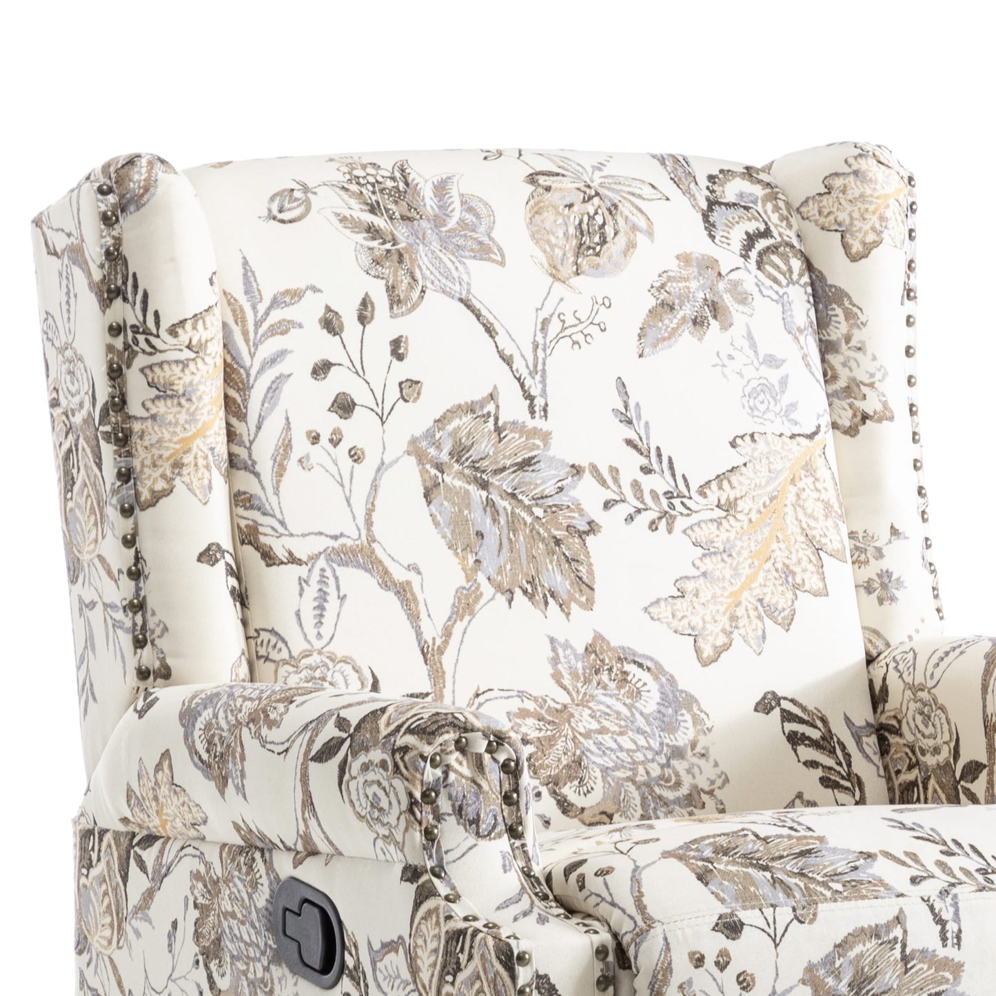 Fauteuil inclinable pivotant à motif floral de 29 po de largeur