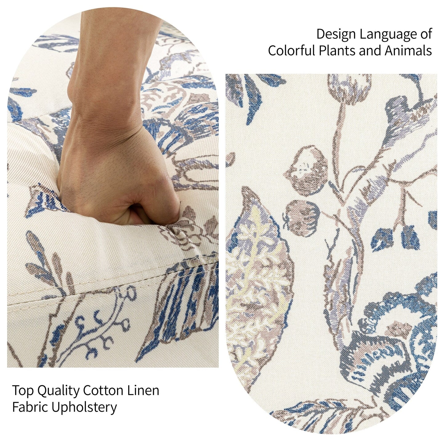 Fauteuil inclinable pivotant à motif floral de 29 po de largeur