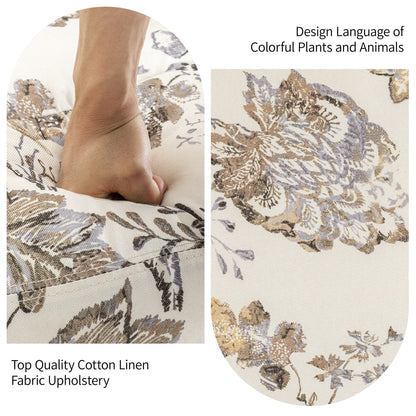 Fauteuil inclinable pivotant à motif floral de 29 po de largeur