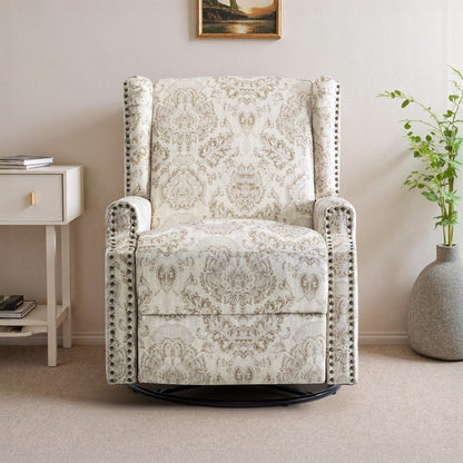 Fauteuil inclinable pivotant à motif floral de 29 po de largeur
