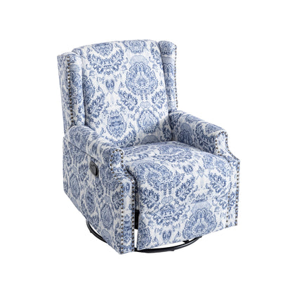 Fauteuil inclinable pivotant à motif floral de 29 po de largeur
