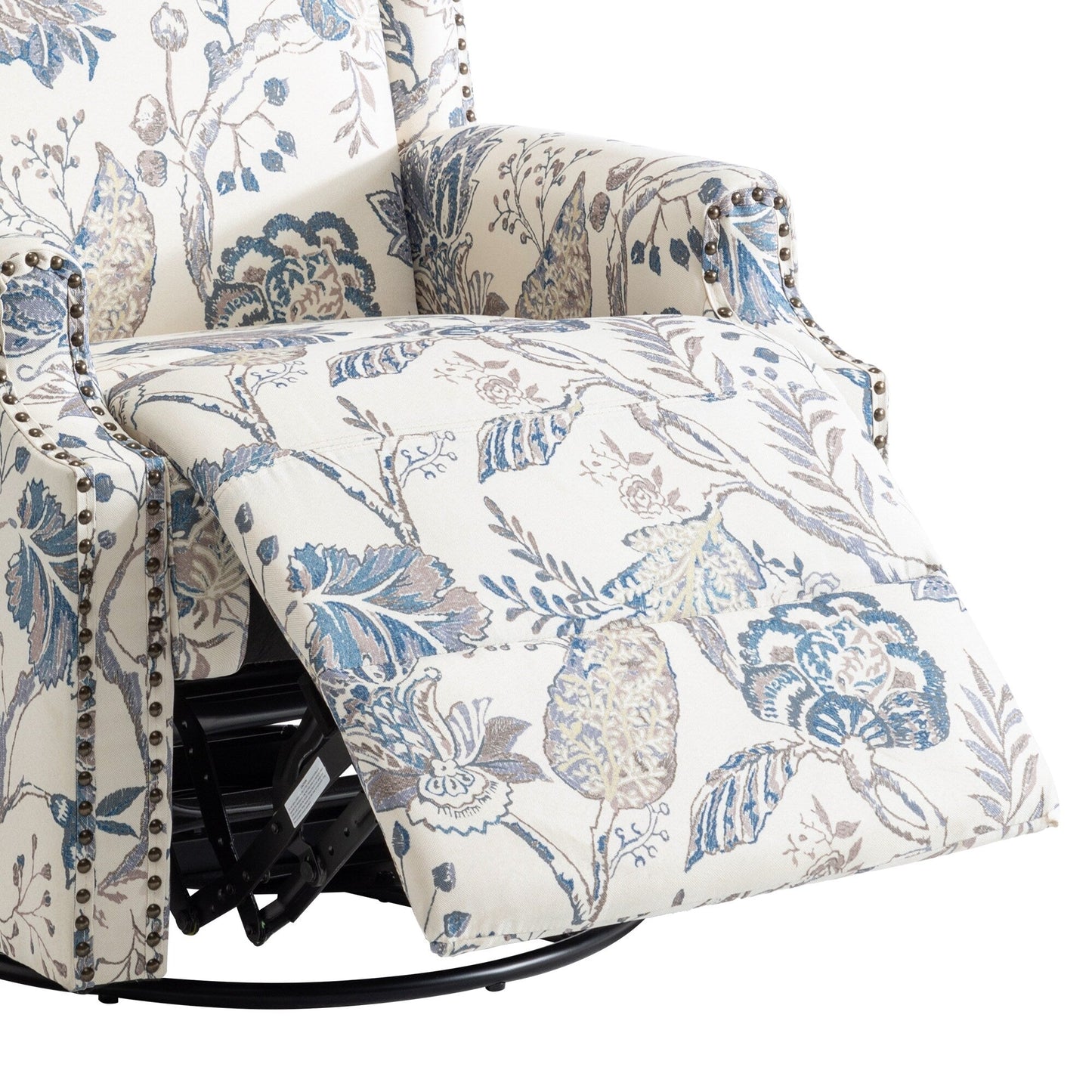 Fauteuil inclinable pivotant à motif floral de 29 po de largeur