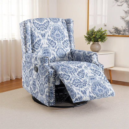 Fauteuil inclinable pivotant à motif floral de 29 po de largeur