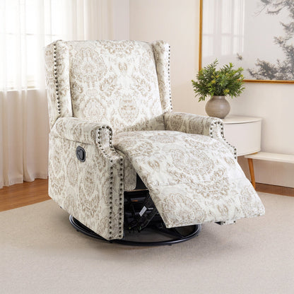 Fauteuil inclinable pivotant à motif floral de 29 po de largeur