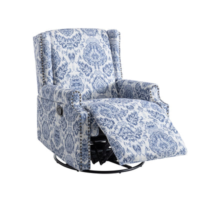 Fauteuil inclinable pivotant à motif floral de 29 po de largeur