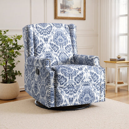 Fauteuil inclinable pivotant à motif floral de 29 po de largeur