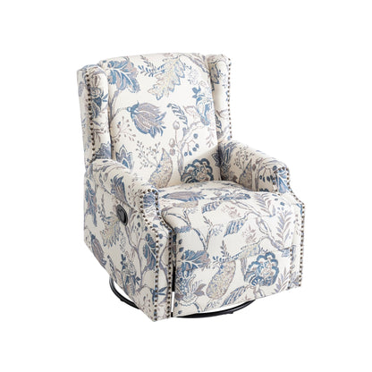 Fauteuil inclinable pivotant à motif floral de 29 po de largeur