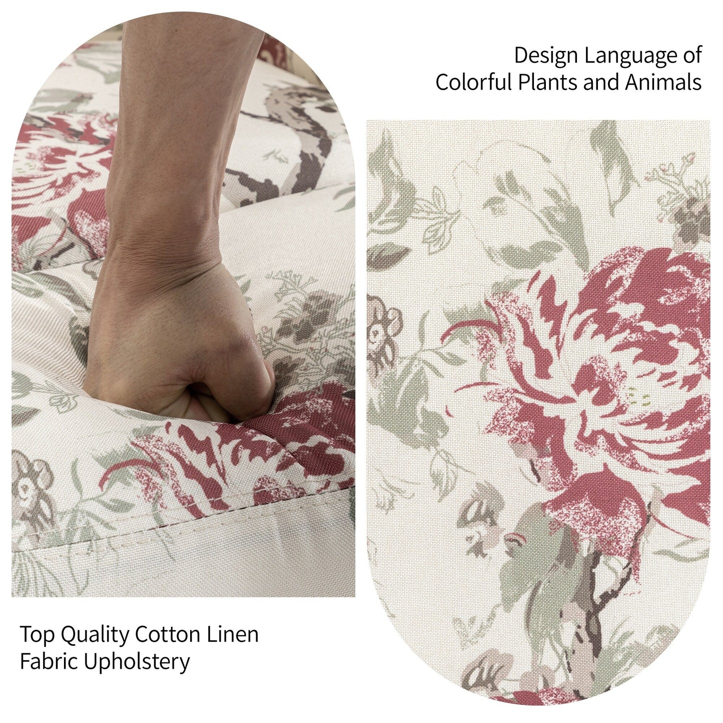 Fauteuil inclinable pivotant à motif floral de 29 po de largeur