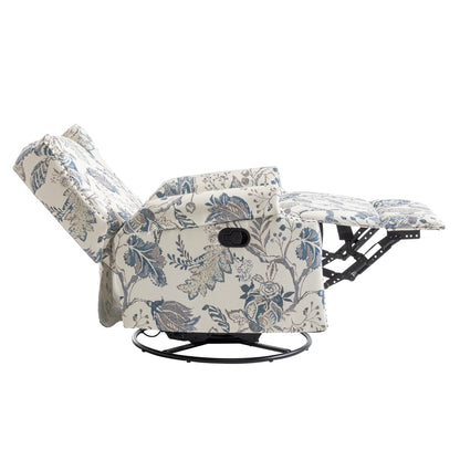 Fauteuil inclinable pivotant à motif floral de 29 po de largeur