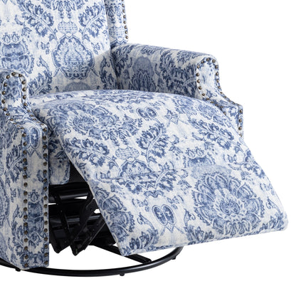 Fauteuil inclinable pivotant à motif floral de 29 po de largeur