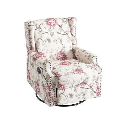 Fauteuil inclinable pivotant à motif floral de 29 po de largeur