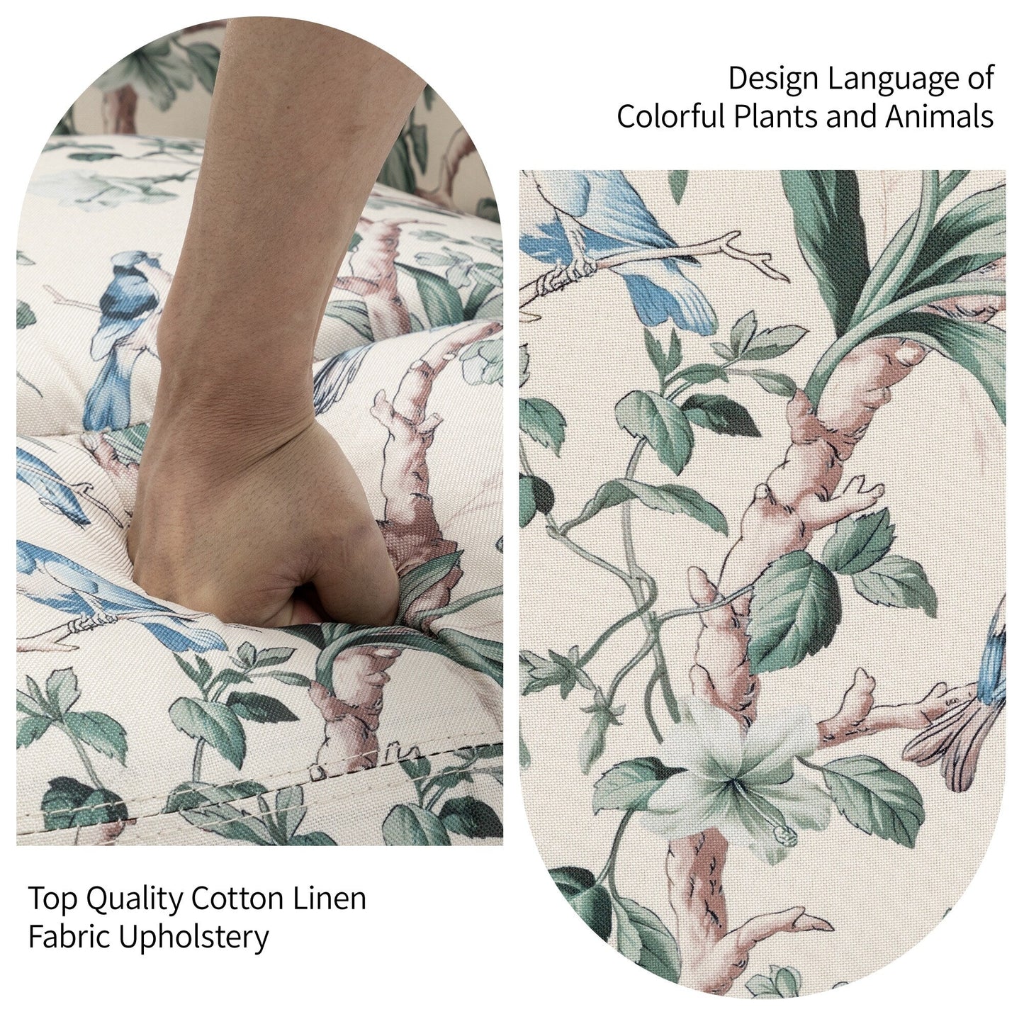 Fauteuil inclinable pivotant à motif floral de 29 po de largeur