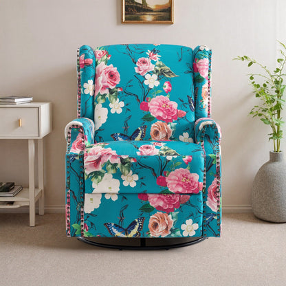 Fauteuil inclinable pivotant à motif floral de 29 po de largeur