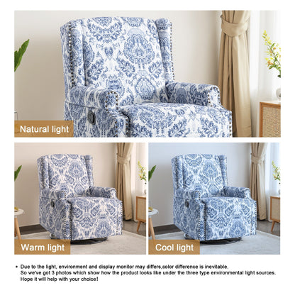 Fauteuil inclinable pivotant à motif floral de 29 po de largeur