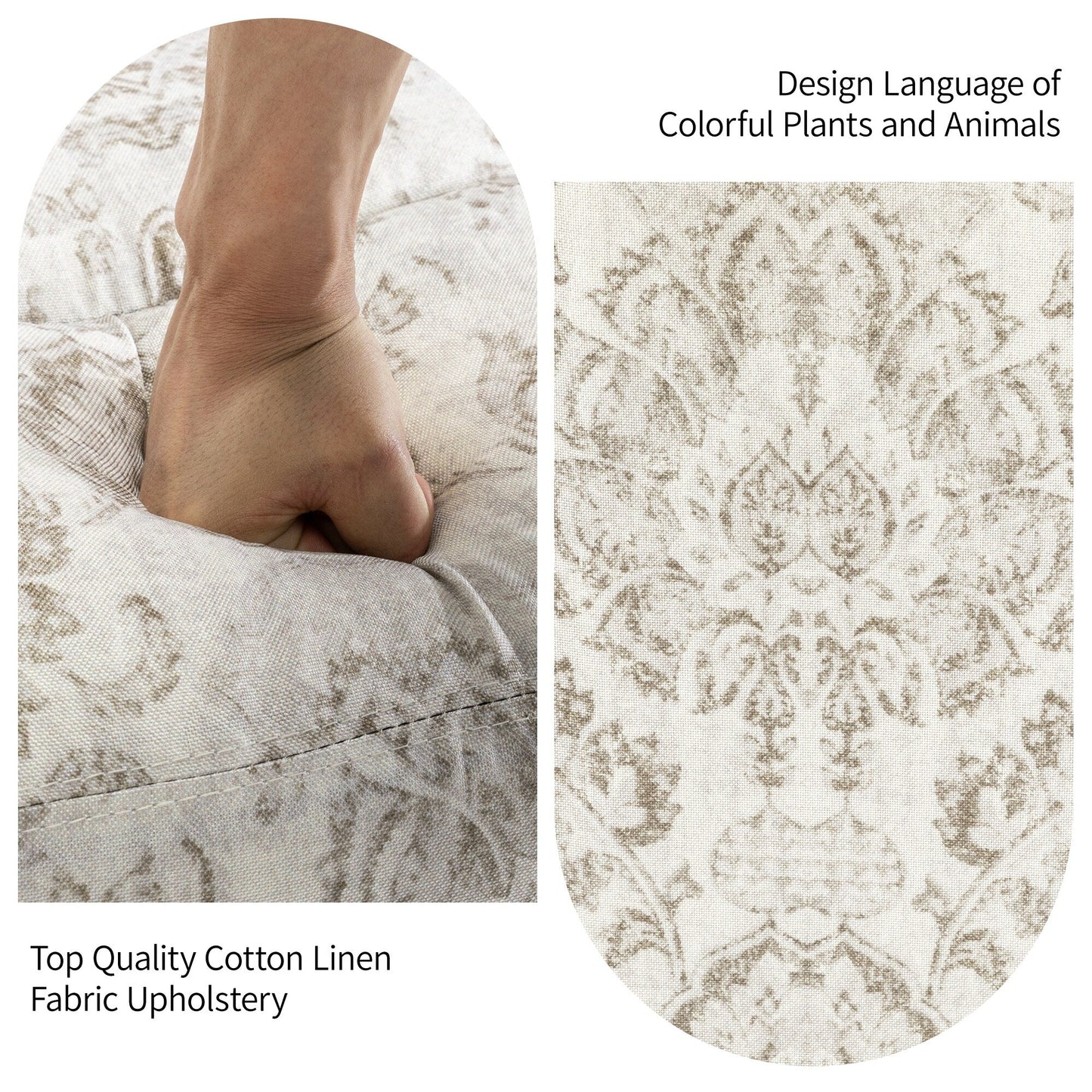 Fauteuil inclinable pivotant à motif floral de 29 po de largeur