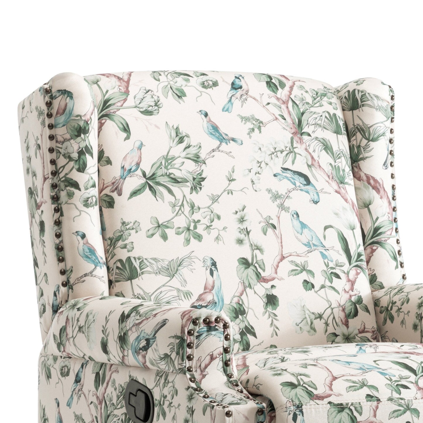 Fauteuil inclinable pivotant à motif floral de 29 po de largeur