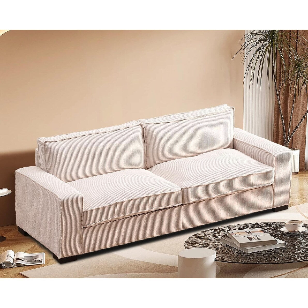 Canapé de salon de luxe en velours côtelé