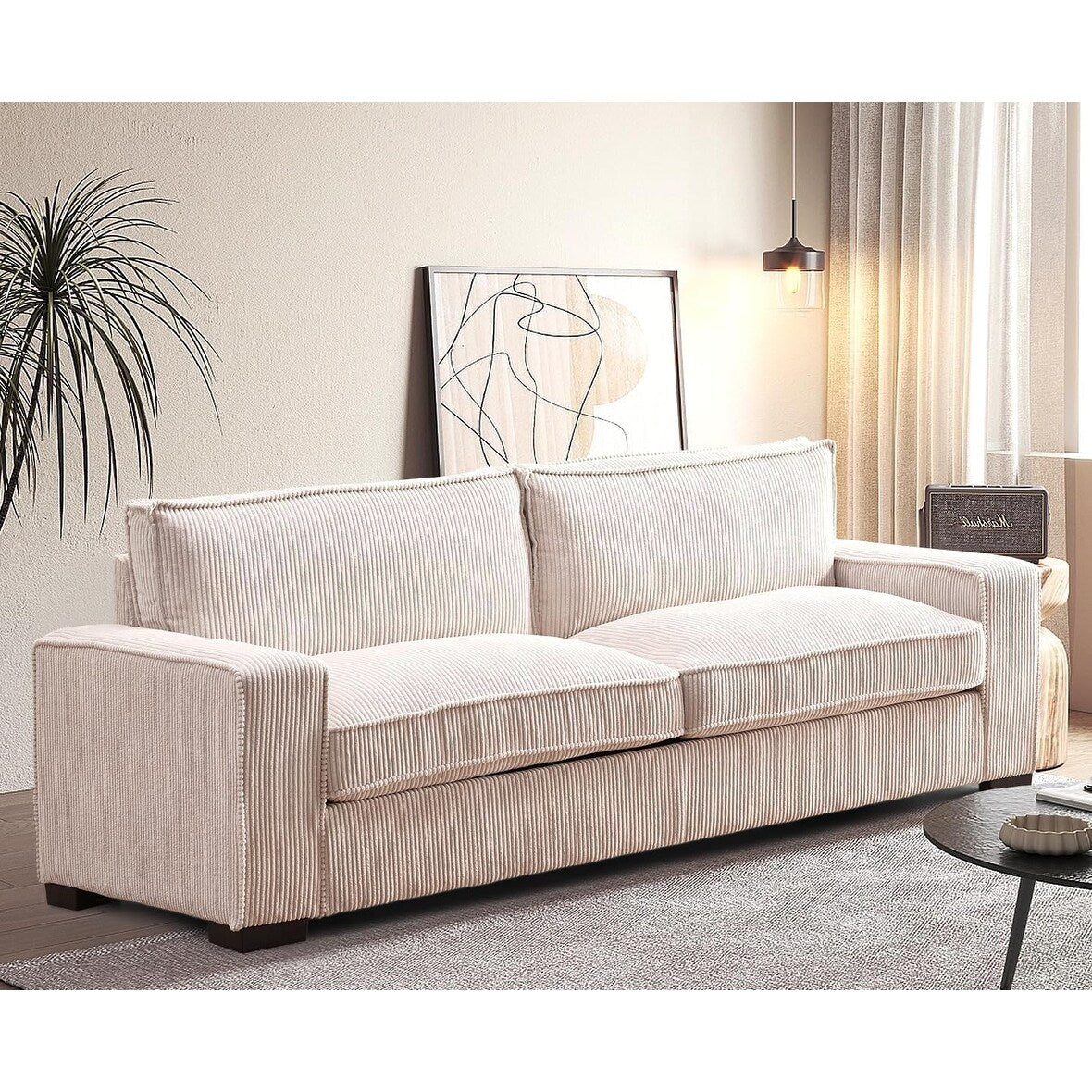 Canapé de salon de luxe en velours côtelé