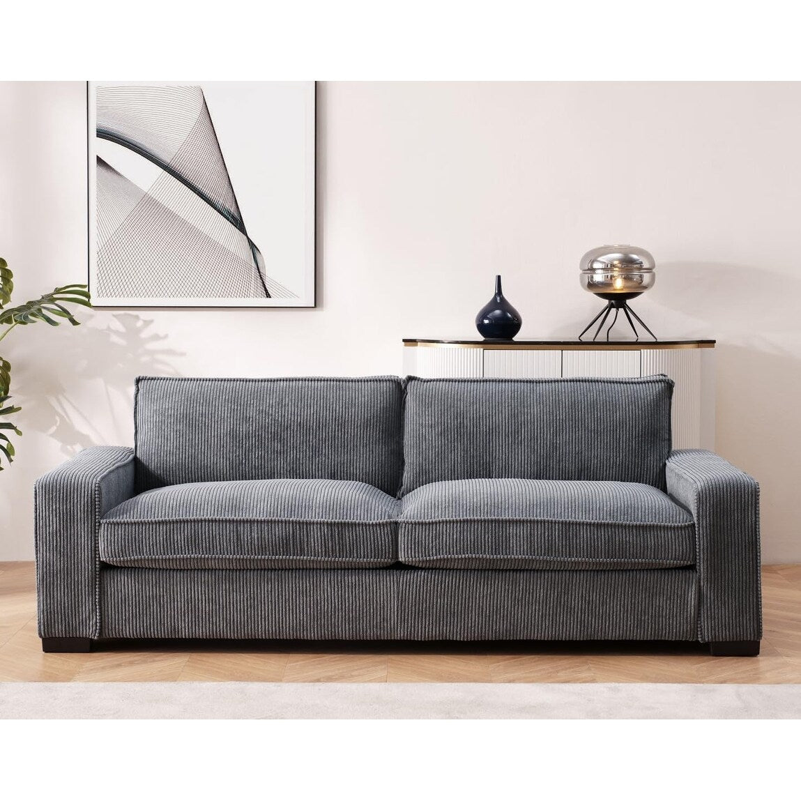 Canapé de salon de luxe en velours côtelé