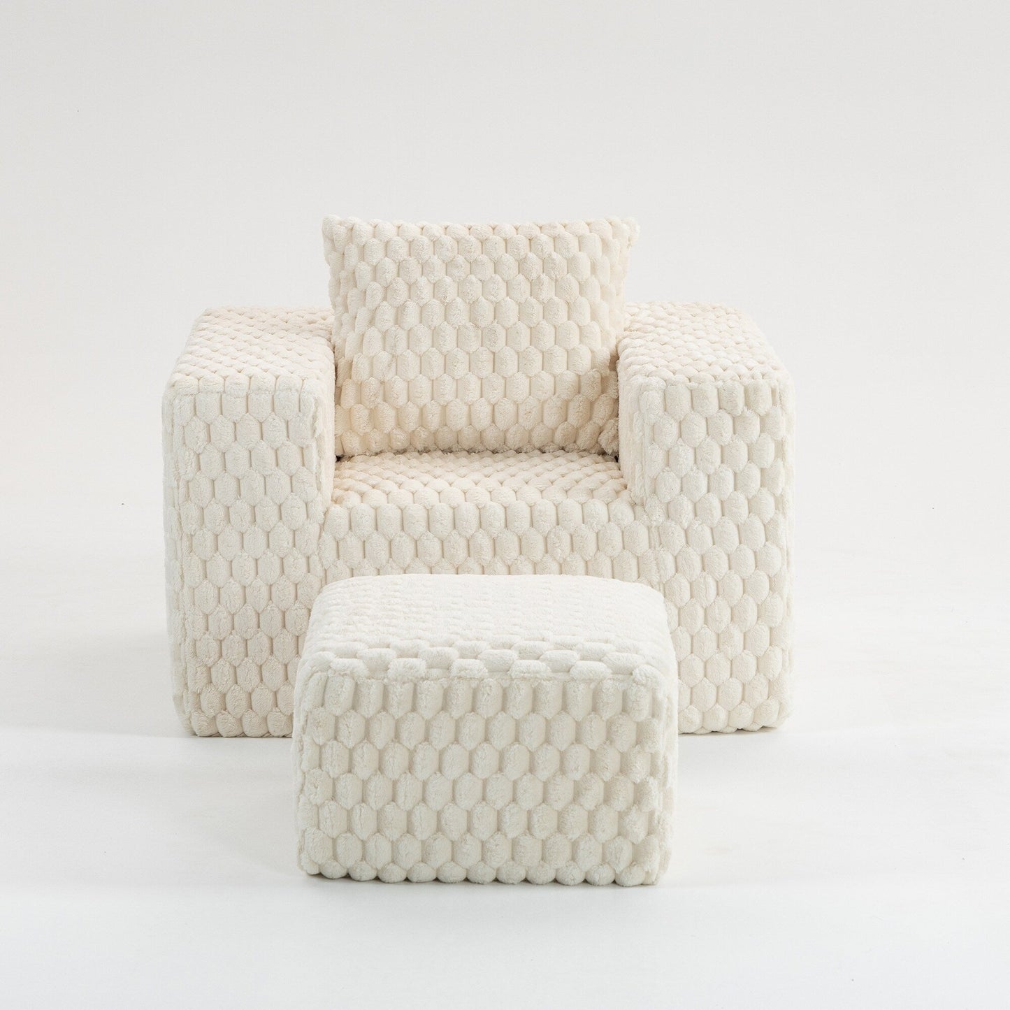 Canapé de compression en velours côtelé luxueux Lingge avec pouf