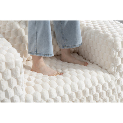 Canapé de compression en velours côtelé luxueux Lingge avec pouf