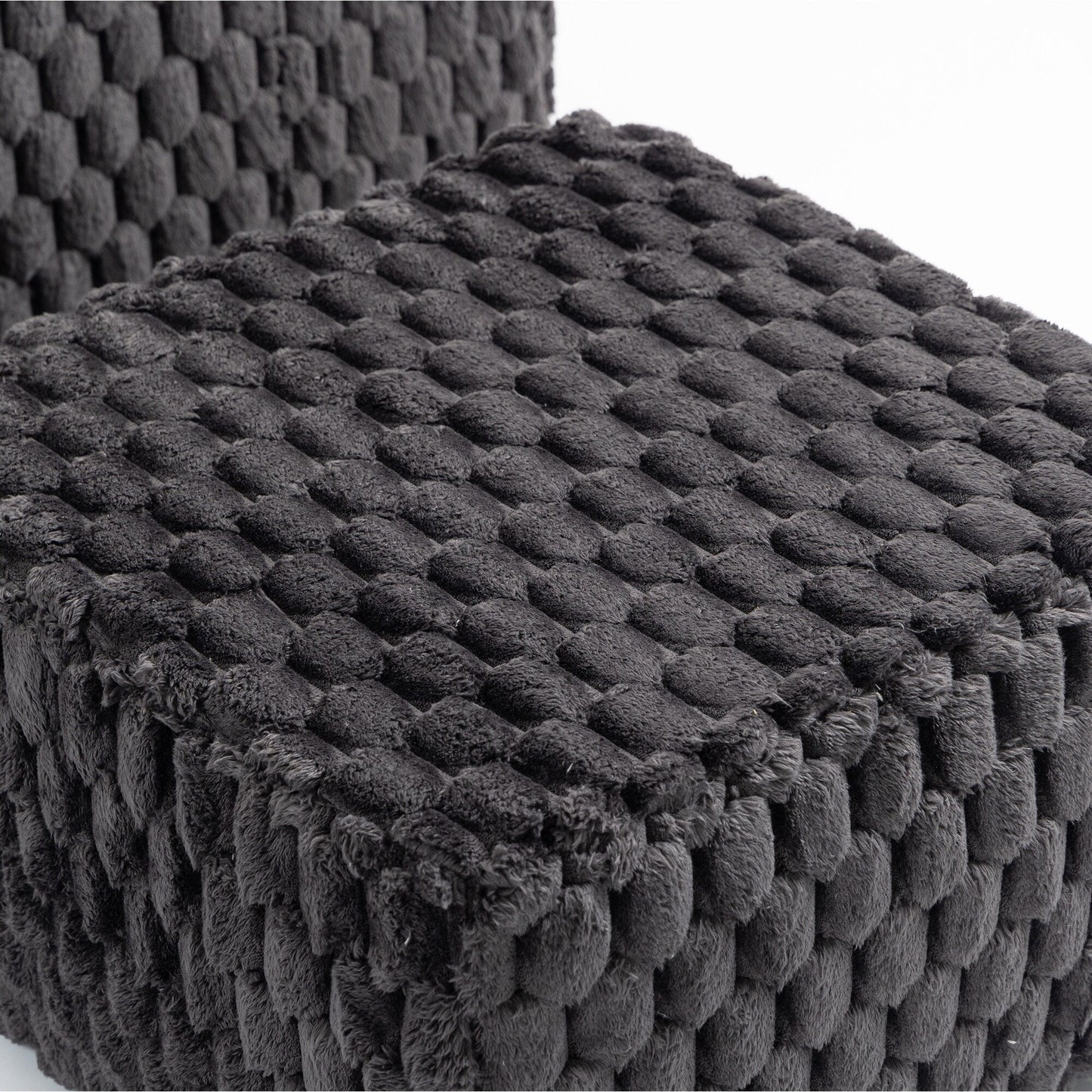 Canapé de compression en velours côtelé luxueux Lingge avec pouf