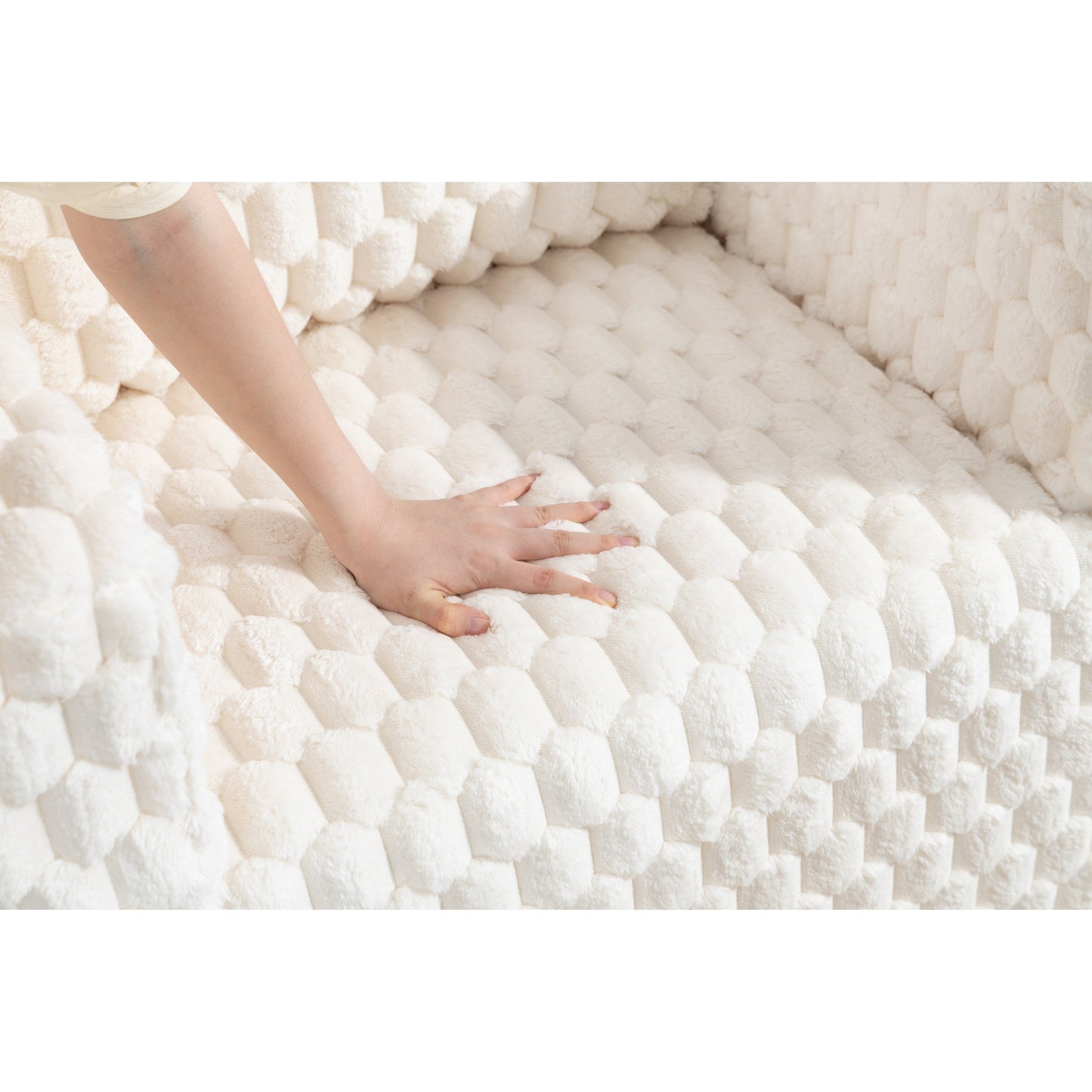 Canapé de compression en velours côtelé luxueux Lingge avec pouf