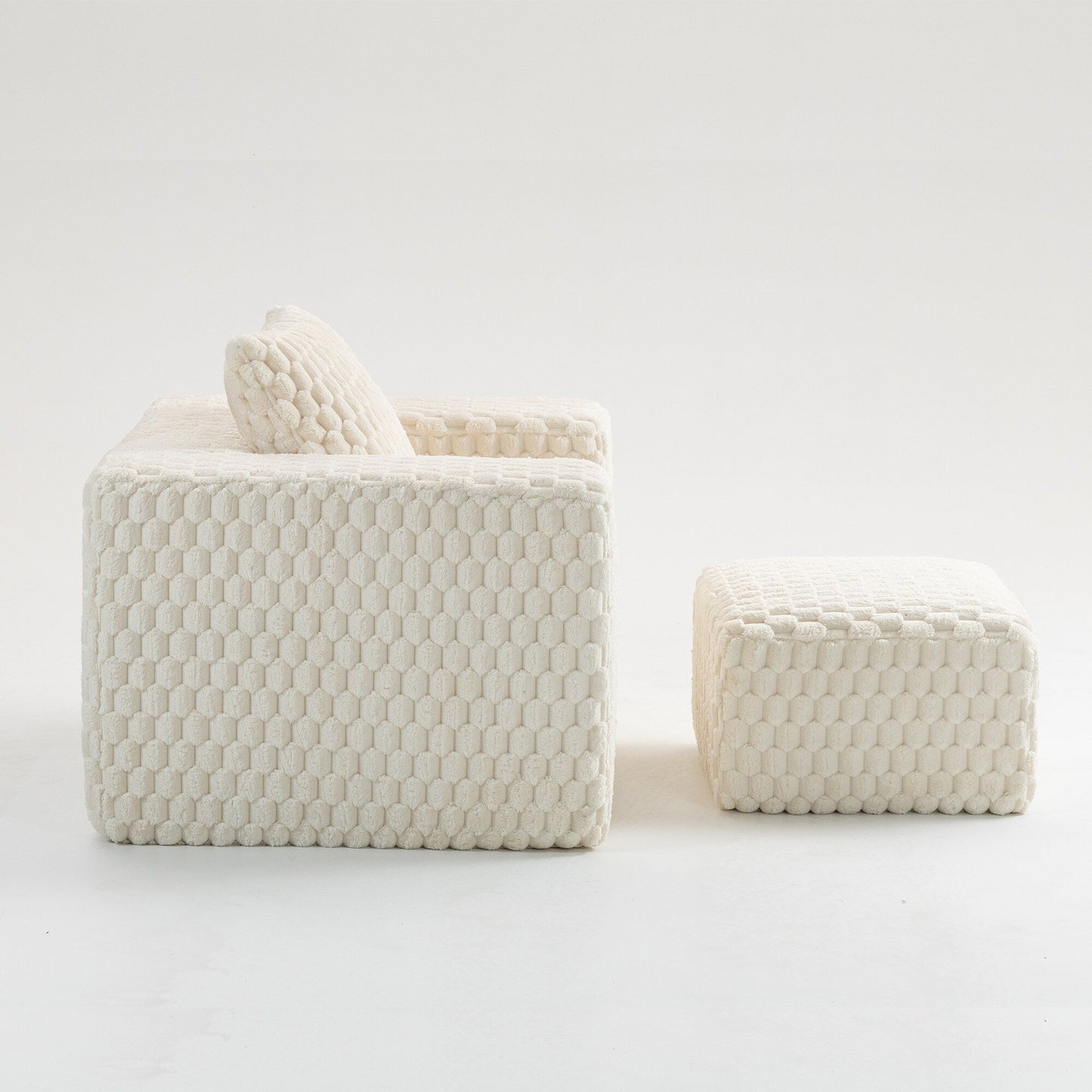 Canapé de compression en velours côtelé luxueux Lingge avec pouf