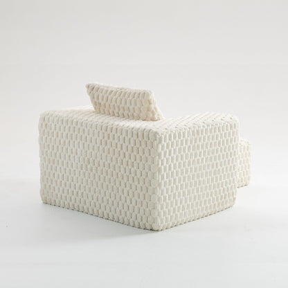 Canapé de compression en velours côtelé luxueux Lingge avec pouf