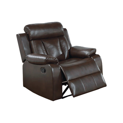 Fauteuil inclinable simple luxueux avec revêtement en similicuir moelleux et fonction d'inclinaison manuelle