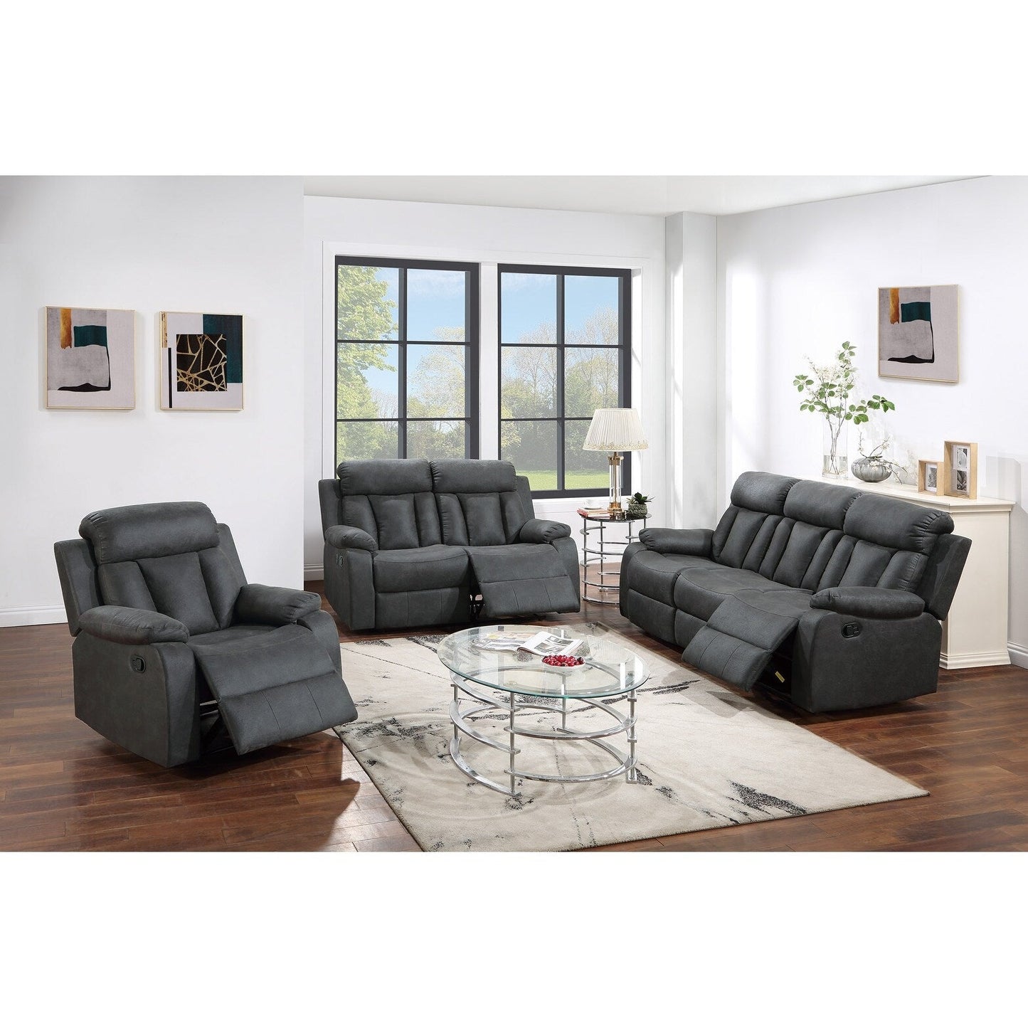 Fauteuil inclinable simple luxueux avec revêtement en similicuir moelleux et fonction d'inclinaison manuelle