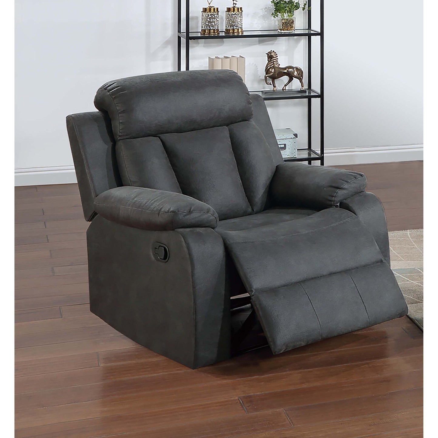 Fauteuil inclinable simple luxueux avec revêtement en similicuir moelleux et fonction d'inclinaison manuelle