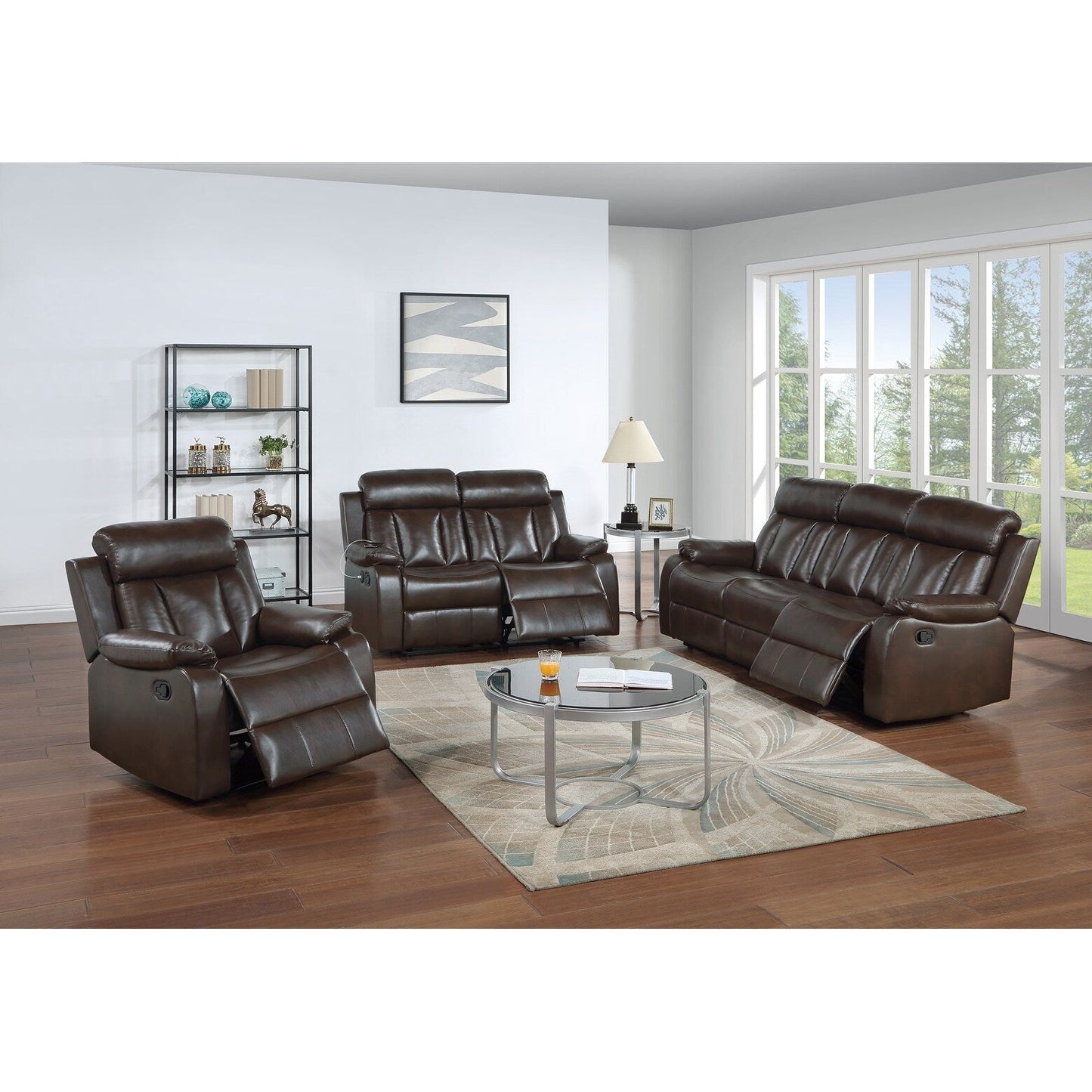 Fauteuil inclinable simple luxueux avec revêtement en similicuir moelleux et fonction d'inclinaison manuelle