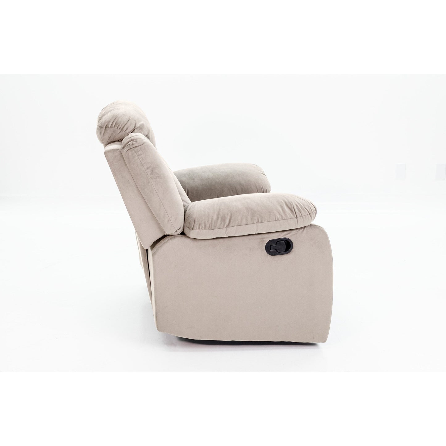 Fauteuil inclinable simple luxueux en velours avec accoudoirs moelleux et appui-tête rembourré pour une détente ultime