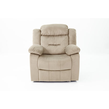 Fauteuil inclinable simple luxueux en velours avec accoudoirs moelleux et appui-tête rembourré pour une détente ultime