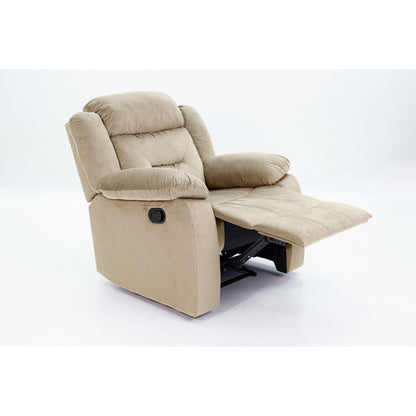 Fauteuil inclinable simple luxueux en velours avec accoudoirs moelleux et appui-tête rembourré pour une détente ultime