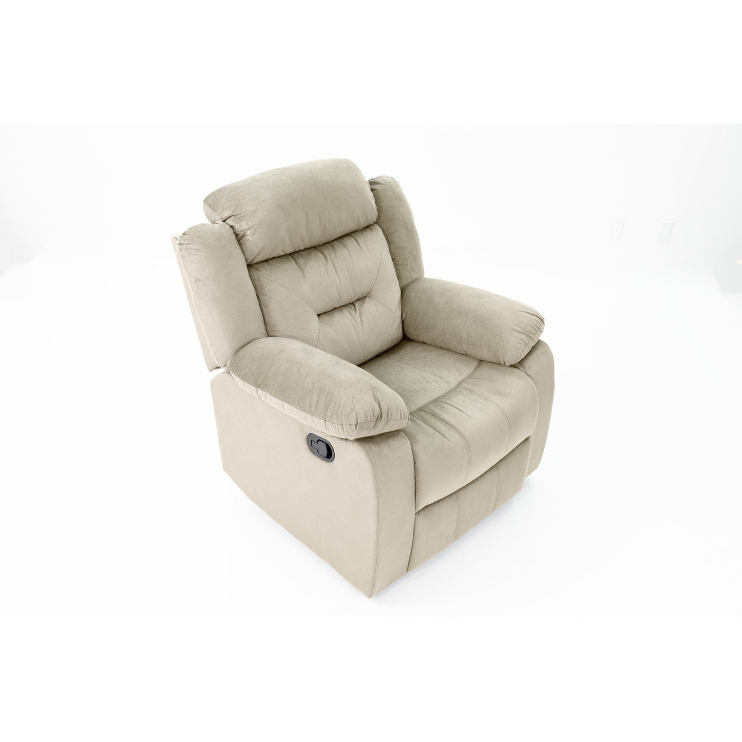 Fauteuil inclinable simple luxueux en velours avec accoudoirs moelleux et appui-tête rembourré pour une détente ultime