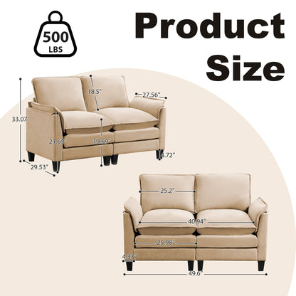 Canapé 2 places de luxe « Confort optimal, design robuste » pour salons et bureaux