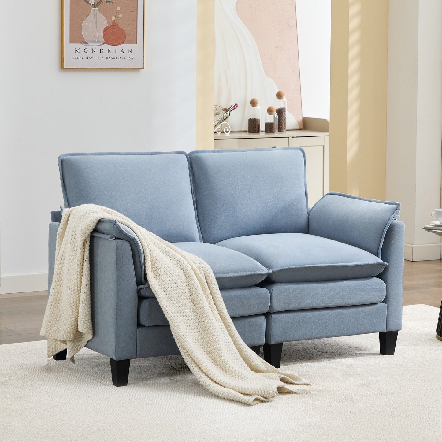 Canapé 2 places de luxe « Confort optimal, design robuste » pour salons et bureaux