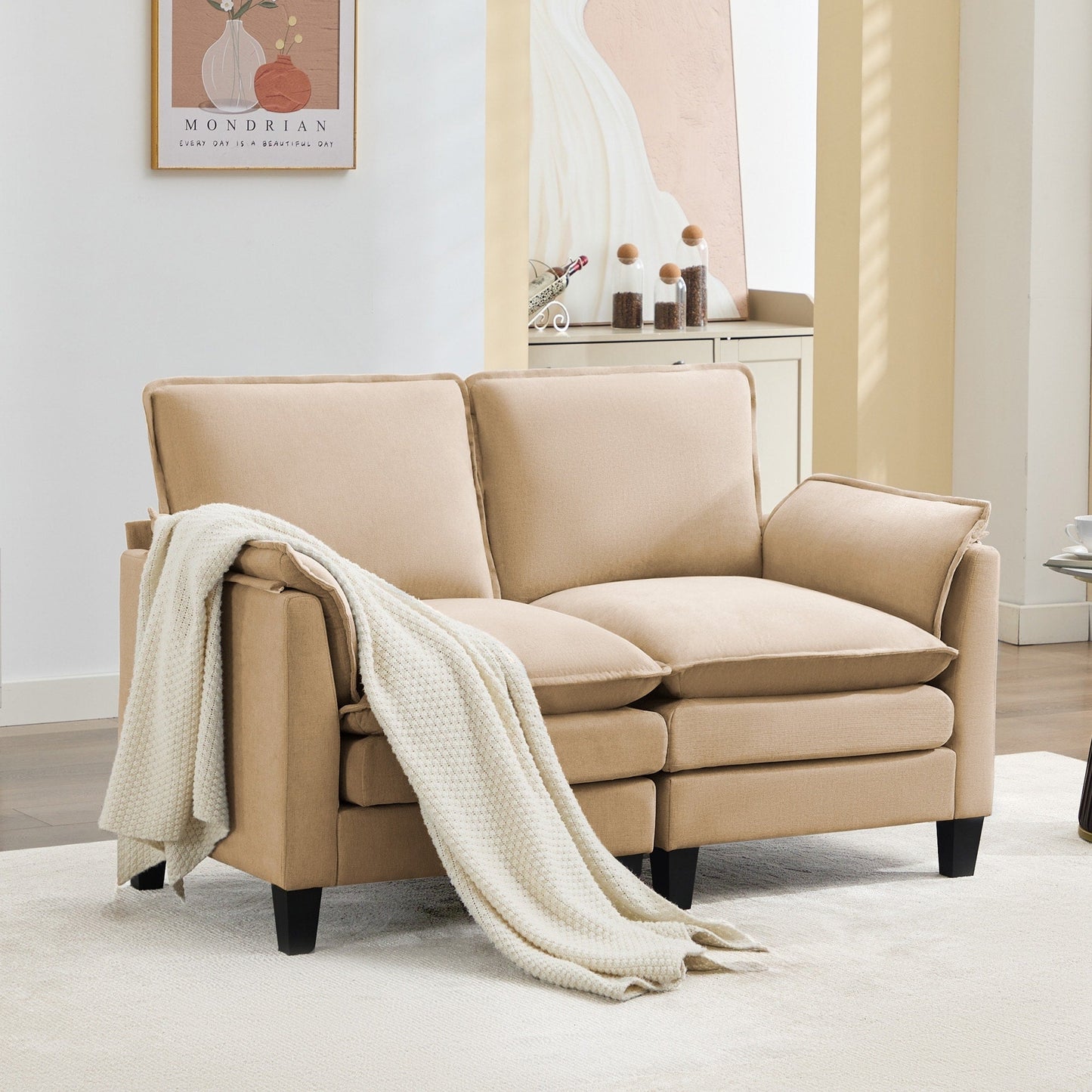 Canapé 2 places de luxe « Confort optimal, design robuste » pour salons et bureaux